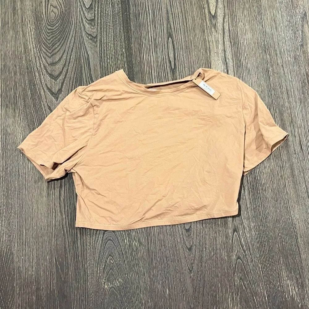 NWT Skims Fits Everybody Super Cropped T-Shirt Pullover Short Sleeve Ochre 2X